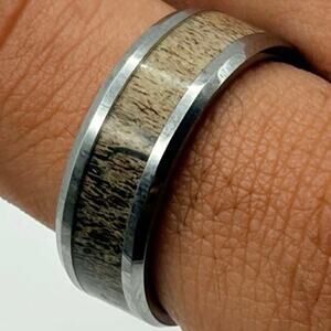 Silver Wood Inlay Men’s Ring